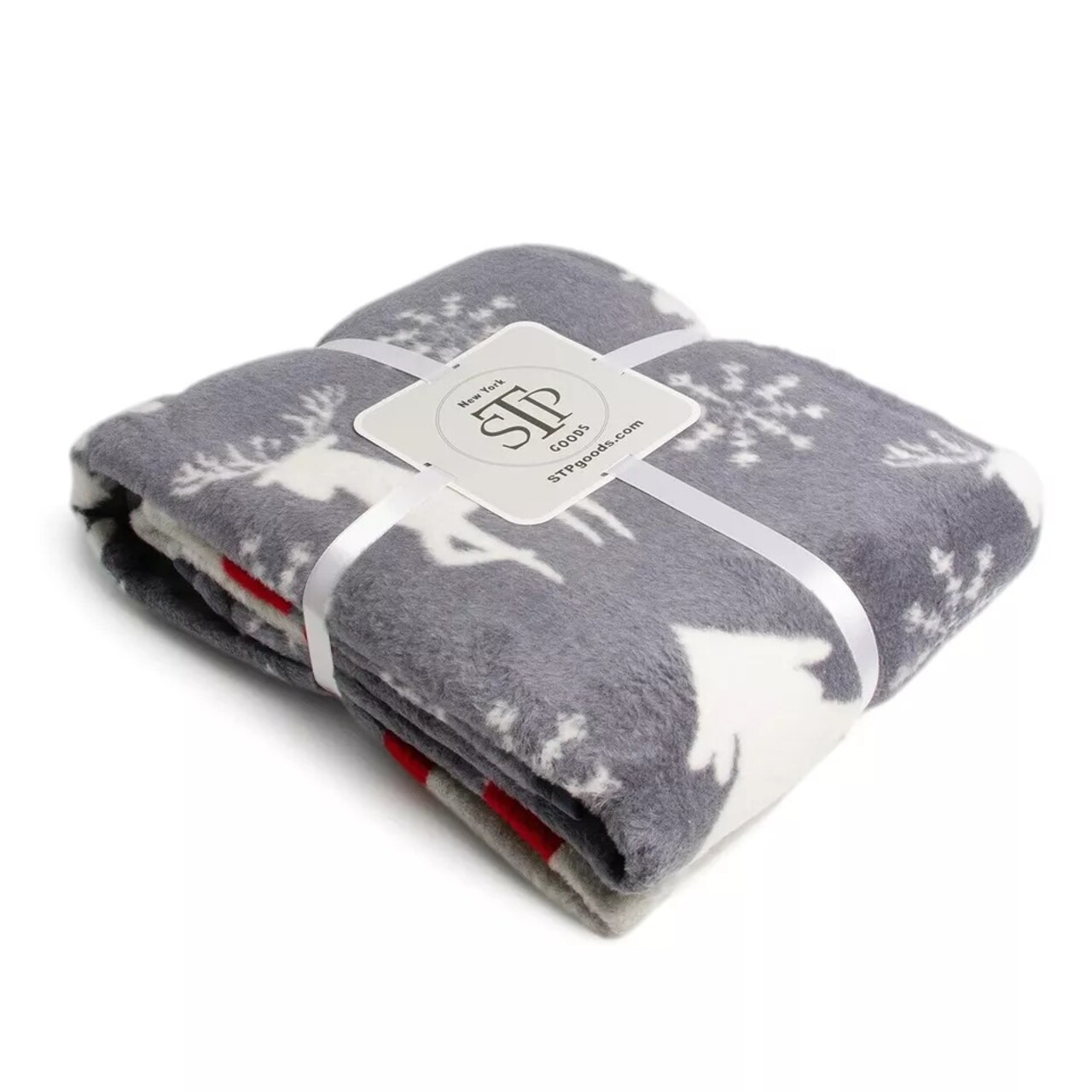 Warm Christmas Throw Blanket Soft Cozy Cotton Throw Snowflakes Breathable 87x63"